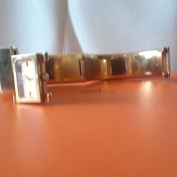 Hermes ROQUE gold plated bracelet watch with lizard skin - Picture 6 of 6